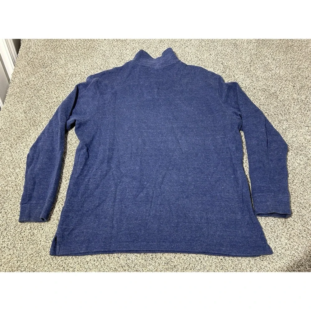 Polo Ralph Lauren Mens XL Navy 1/4 Zip Pullover Long Sleeve 100% Cotton Red Pony
